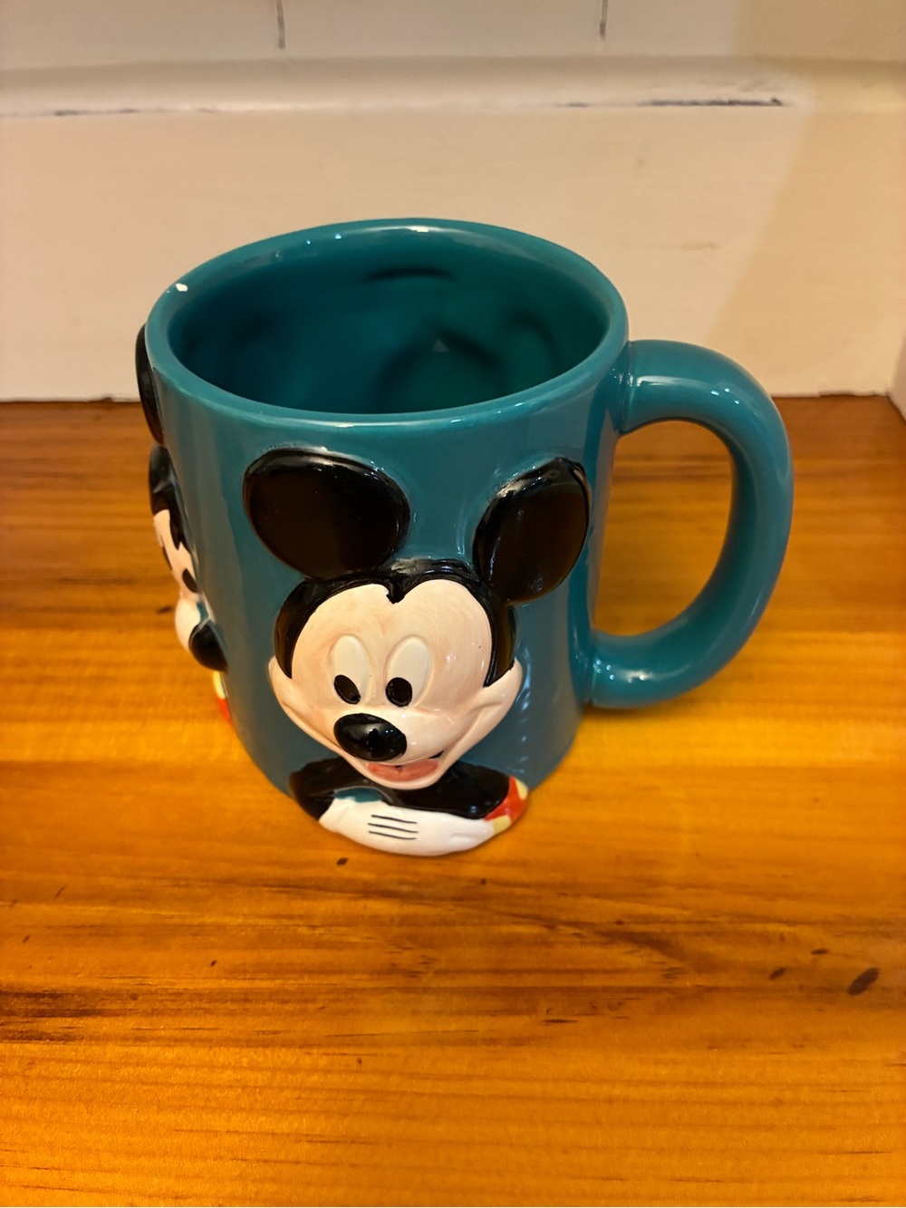 Vintage Disney Mickey Mouse Multi-Face Ceramic Mug – Teal/Turquoise